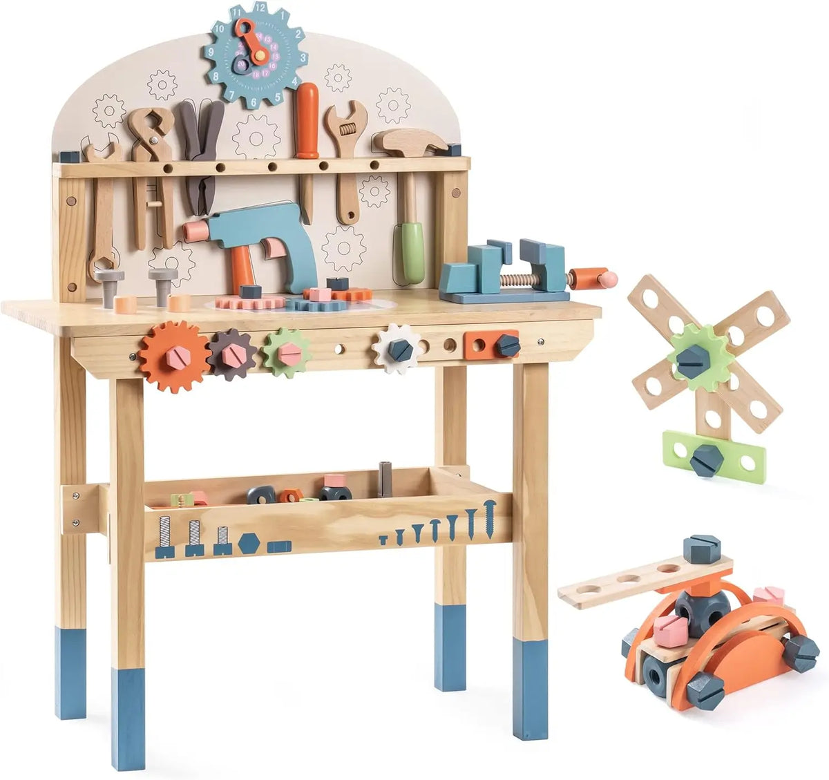 Montessori Wooden Tool Bench for Kids