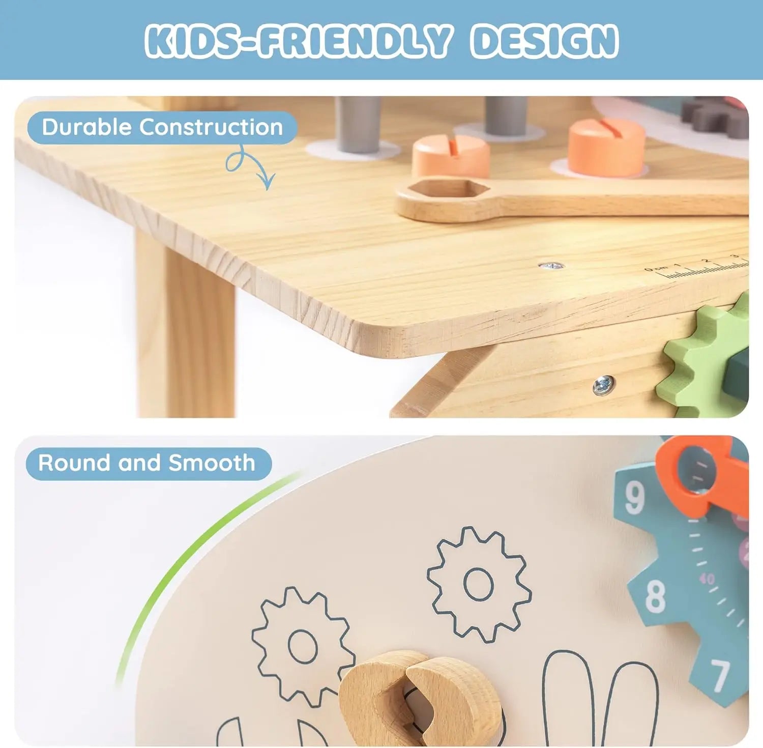 Montessori Wooden Tool Bench for Kids