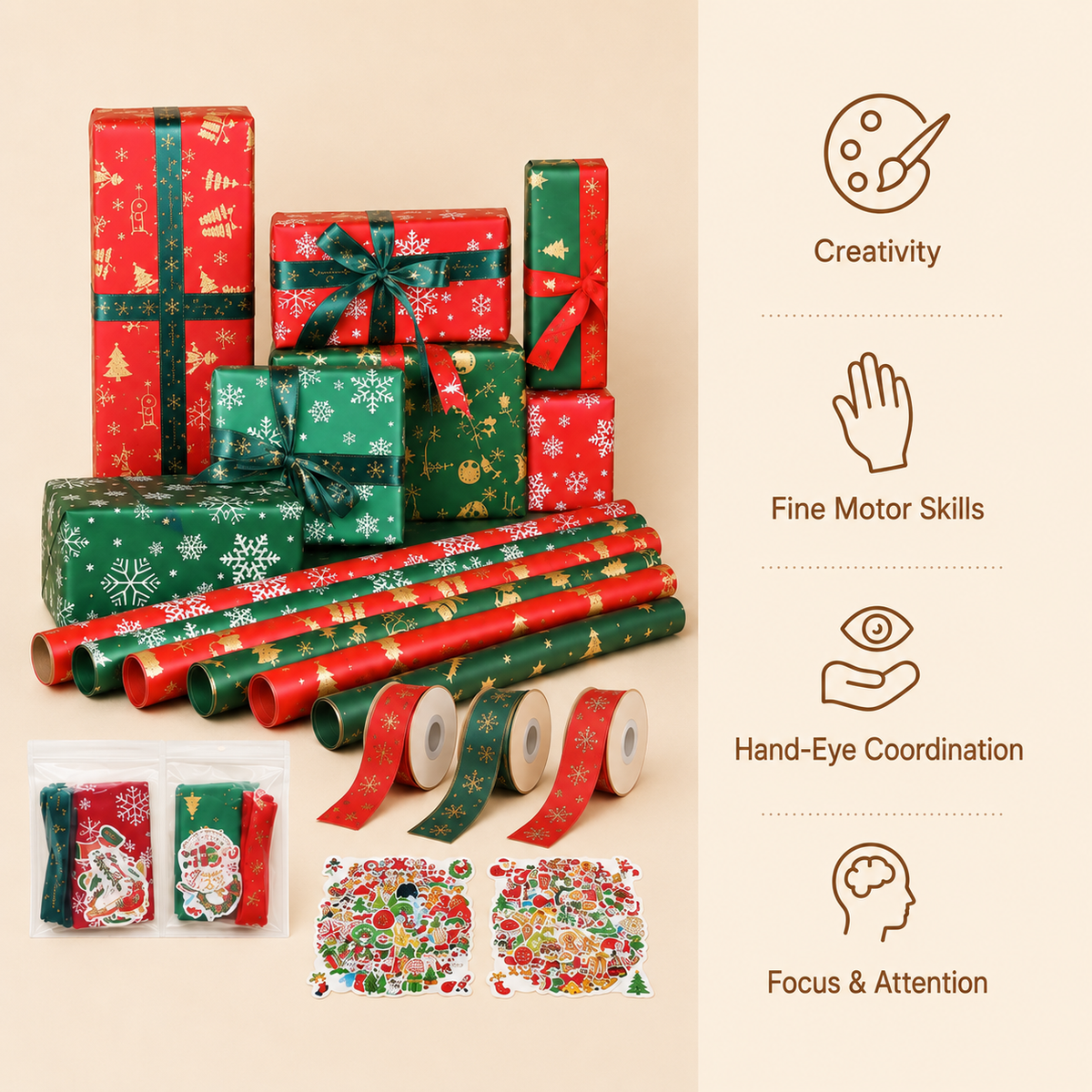 Christmas Gift Wrapping Set Montessori Nation
