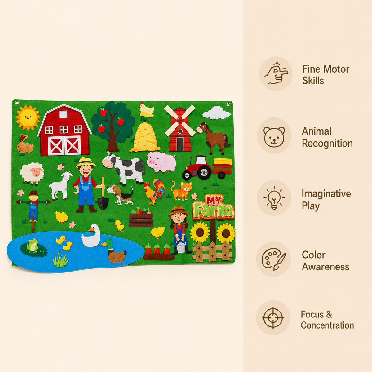 Farm Animal Felt Story Board Montessori Nation