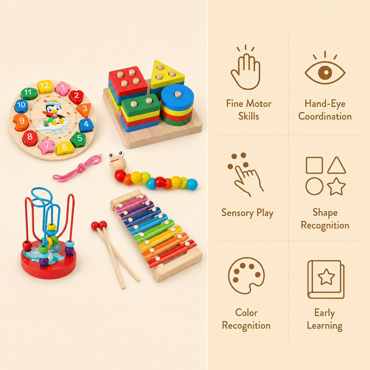 Montessori 5-Piece Activity Toy Set Montessori Nation