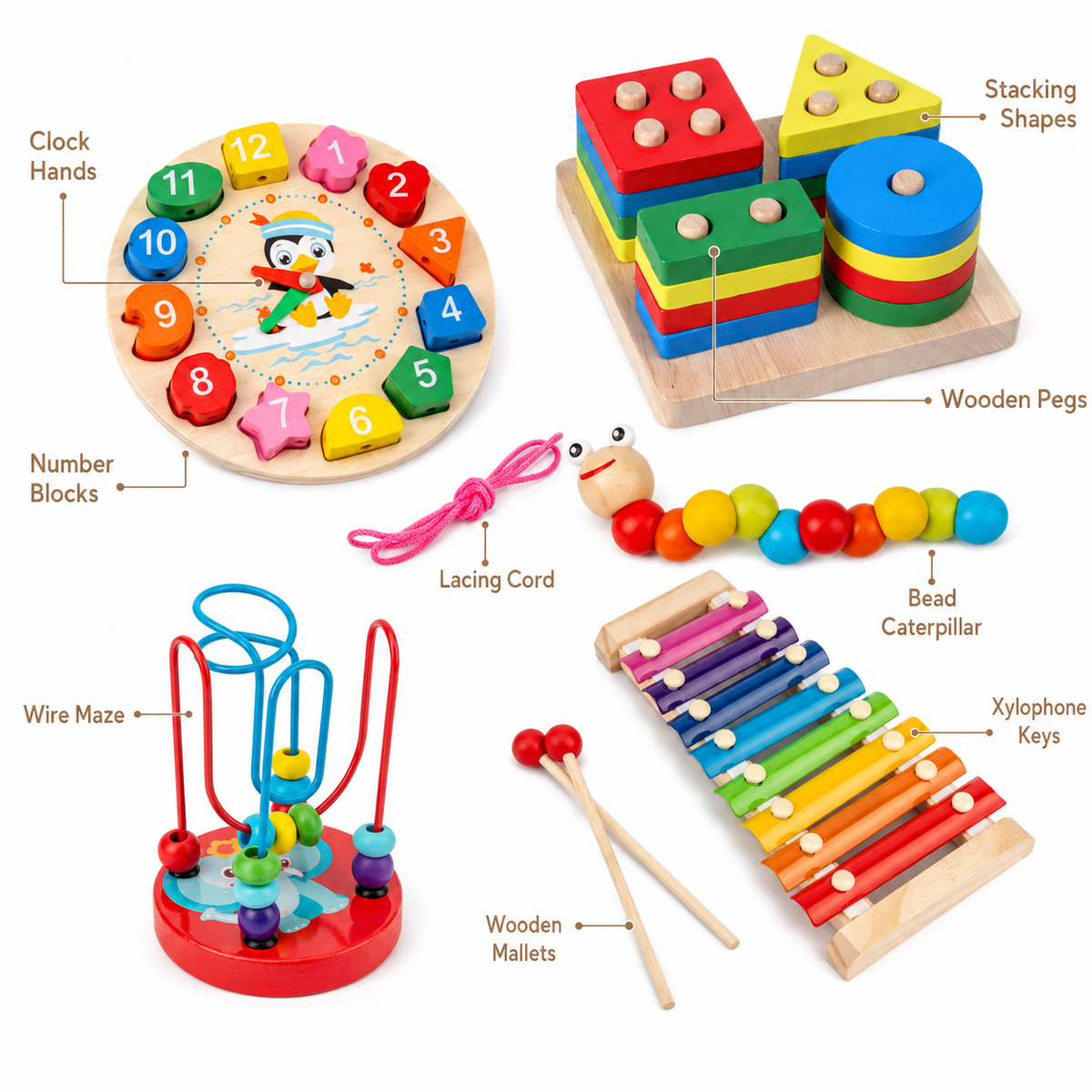 Montessori 5-Piece Activity Toy Set Montessori Nation