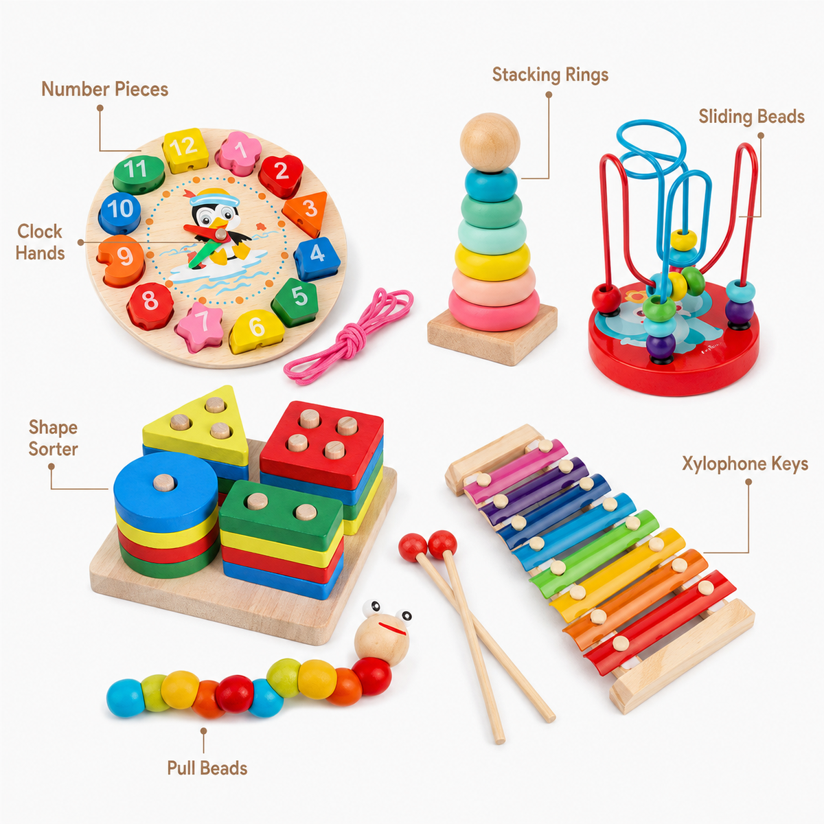 Montessori 6-Piece Activity Toy Set Montessori Nation