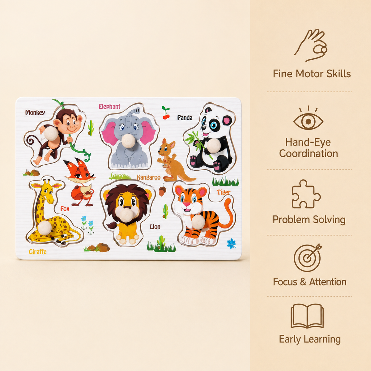 Montessori Animal Peg Puzzle Montessori Nation