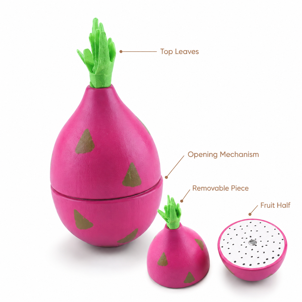 Montessori Dragon Fruit Cutting Toy Montessori Nation