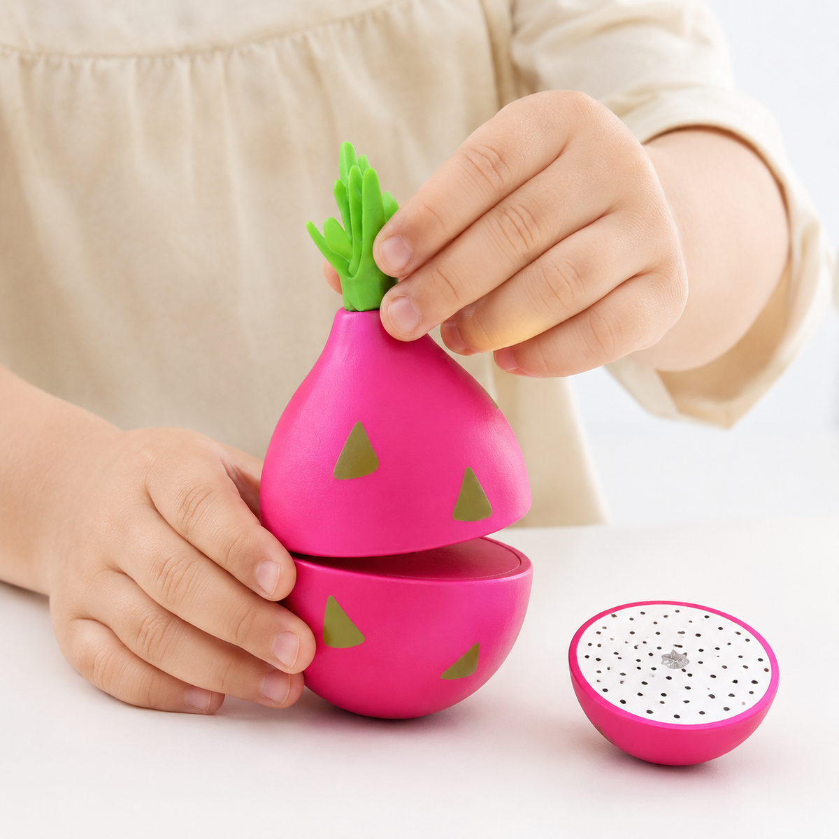 Montessori Dragon Fruit Cutting Toy Montessori Nation