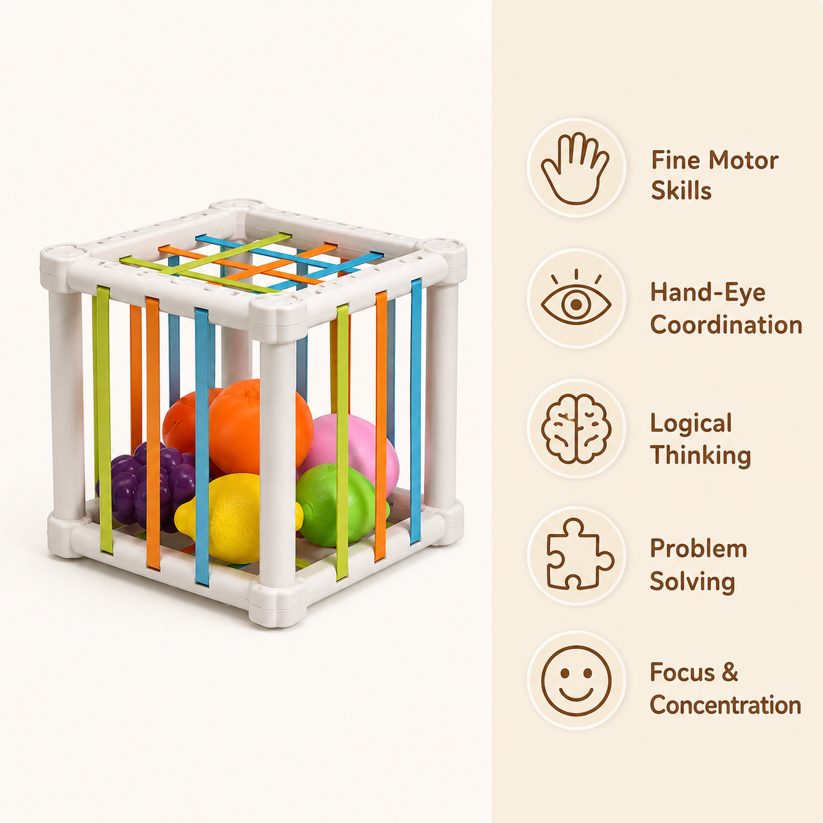 Montessori Elastic Band Activity Cube Montessori Nation
