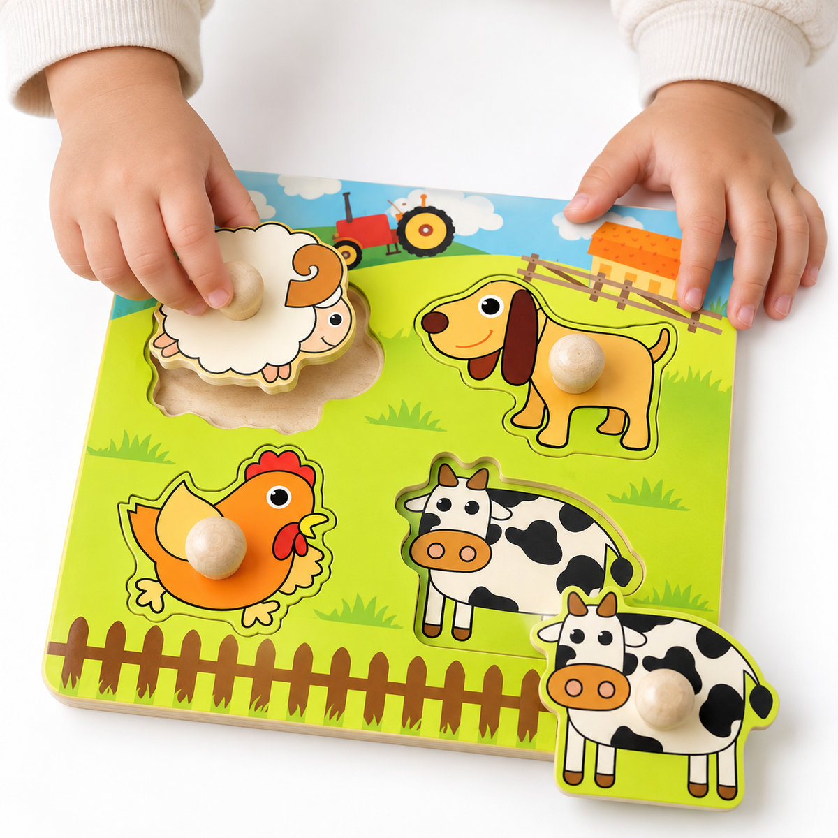 Montessori Farm Animal Peg Puzzle Montessori Nation