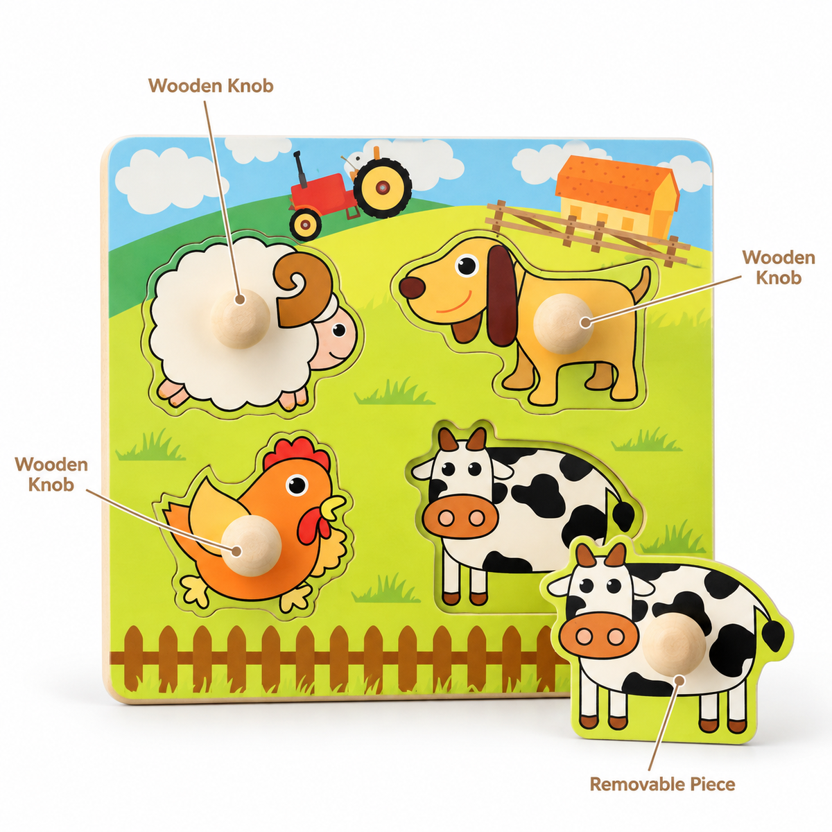 Montessori Farm Animal Peg Puzzle Montessori Nation
