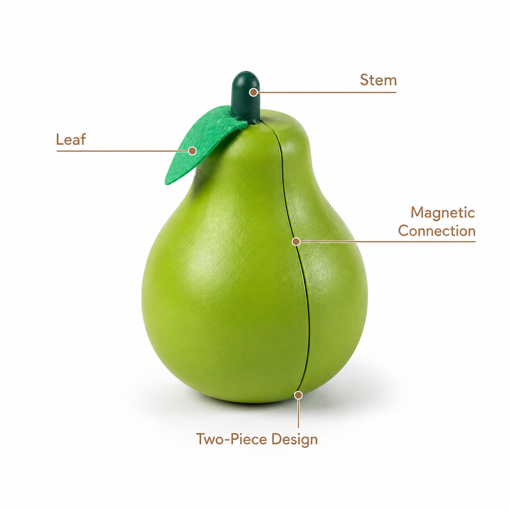 Montessori Magnetic Pear Cutting Toy Montessori Nation