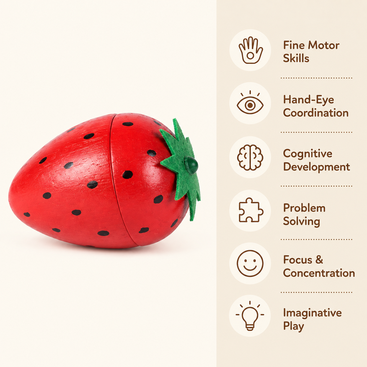 Montessori Magnetic Strawberry Cutting Toy Montessori Nation