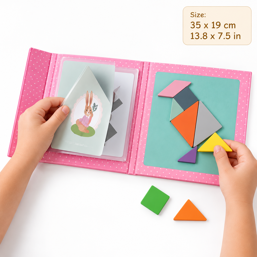 Montessori Magnetic Tangram Puzzle Book Montessori Nation