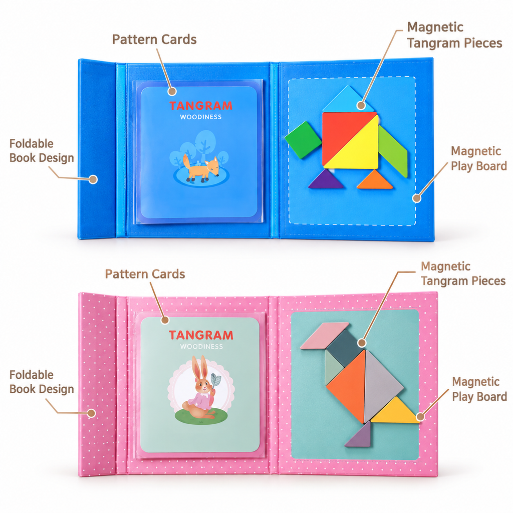 Montessori Magnetic Tangram Puzzle Book Montessori Nation