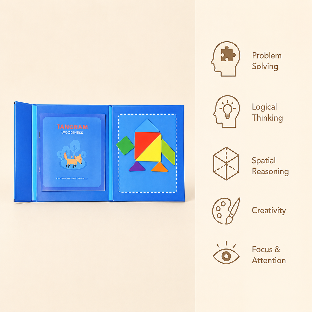 Montessori Magnetic Tangram Puzzle Book Montessori Nation