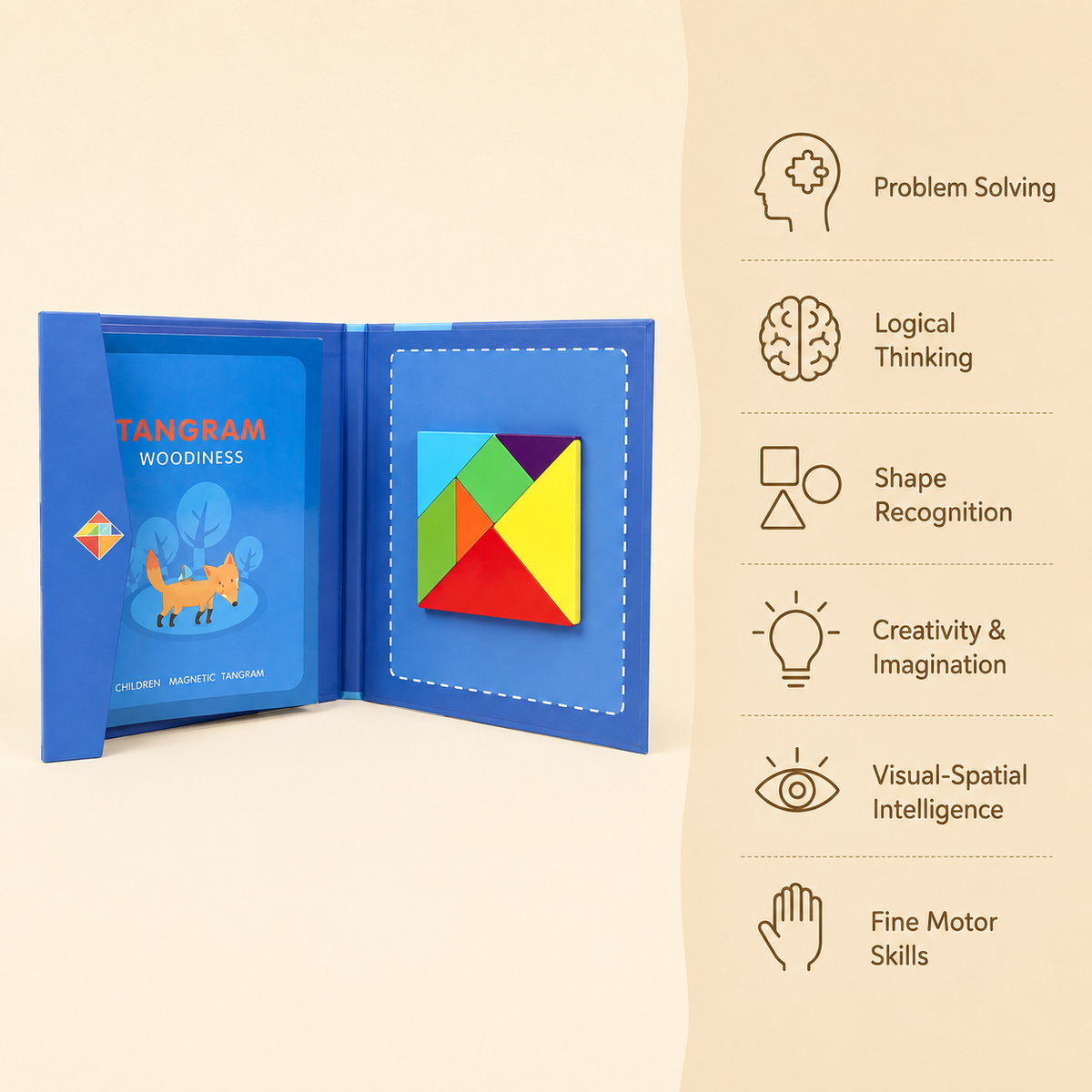 Montessori Magnetic Tangram Puzzle Book Montessori Nation