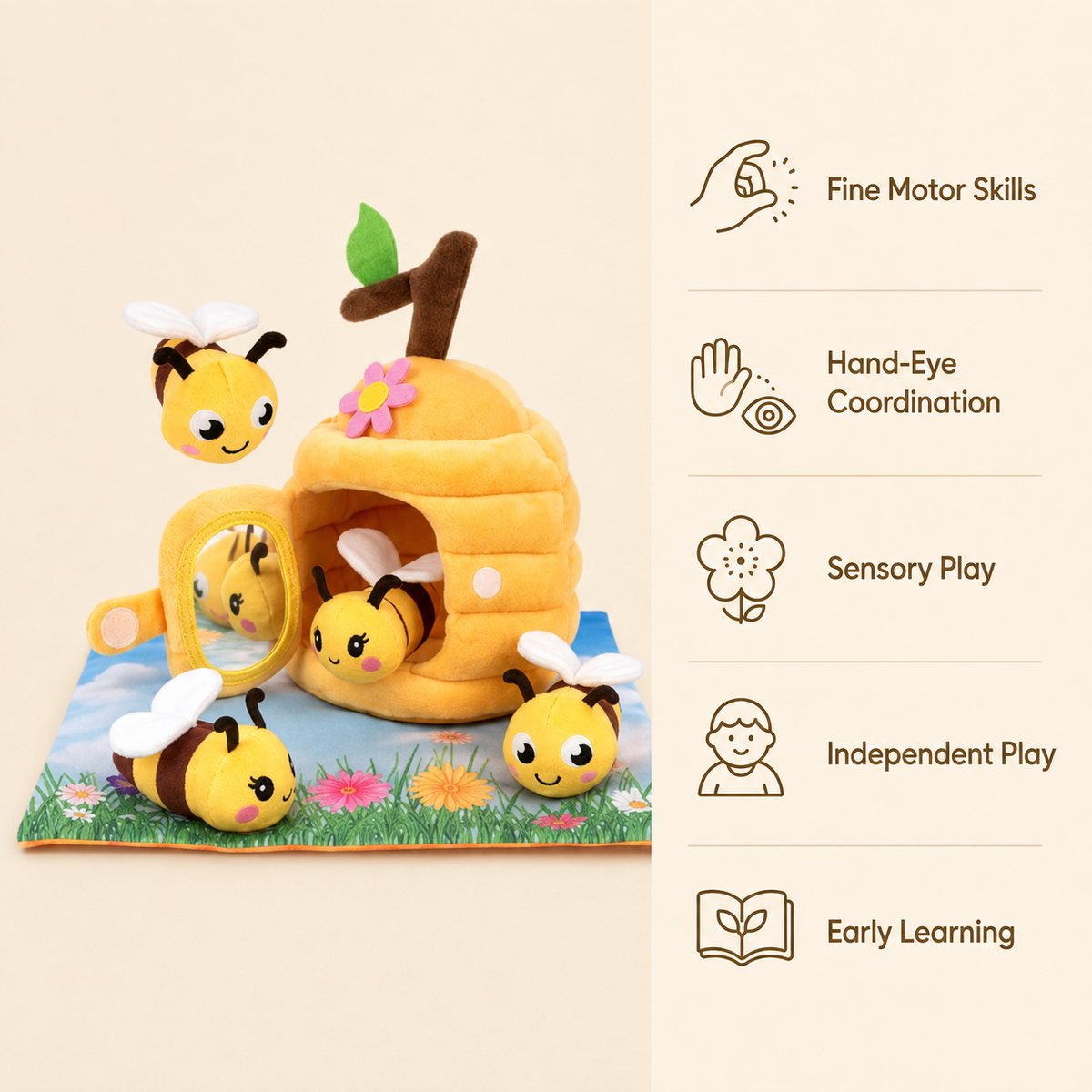 Montessori Plush Beehive Toy Montessori Nation