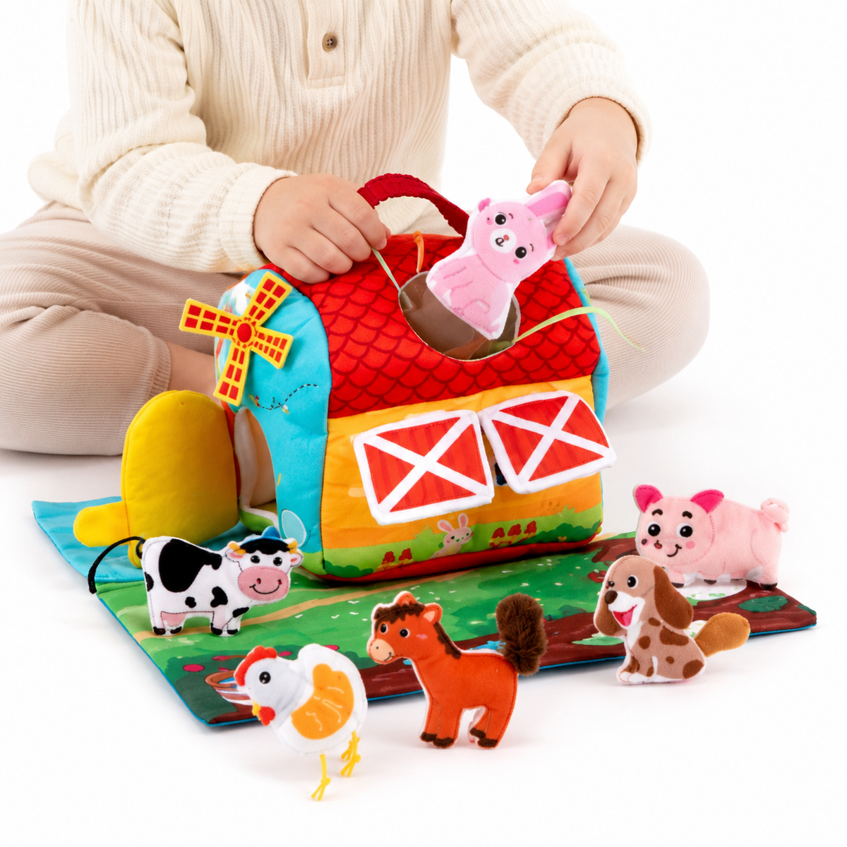 Montessori Plush Farm Activity Toy Montessori Nation