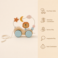 Montessori Pull Along Lion Toy Montessori Nation