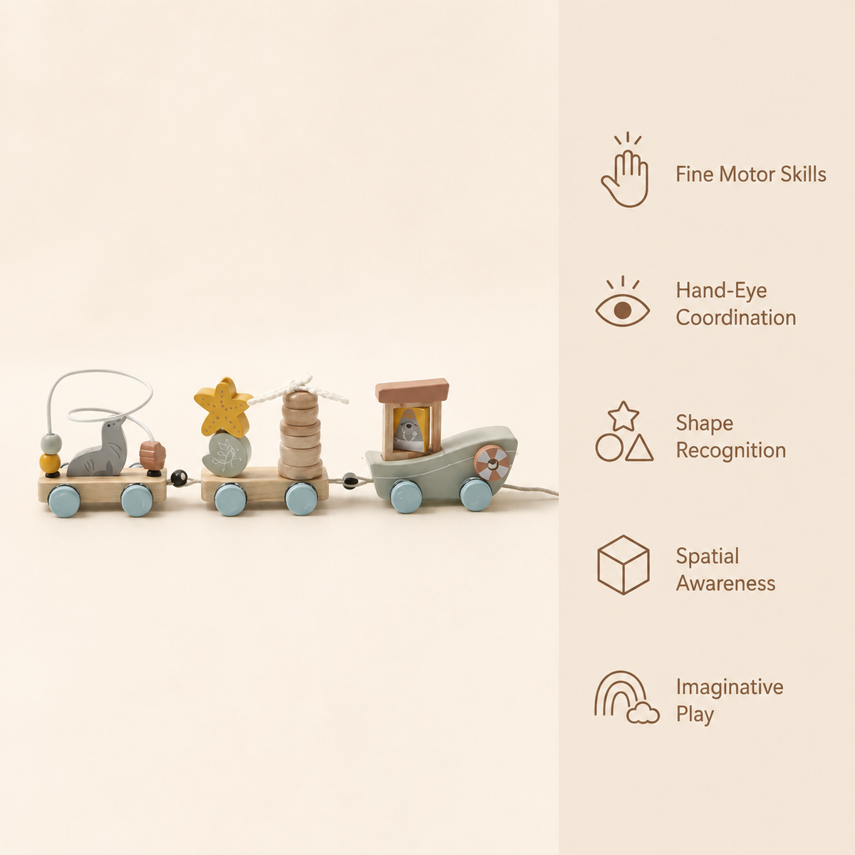 Montessori Pull-Along Train Set Montessori Nation
