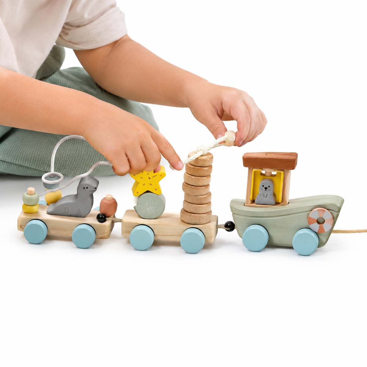 Montessori Pull-Along Train Set Montessori Nation