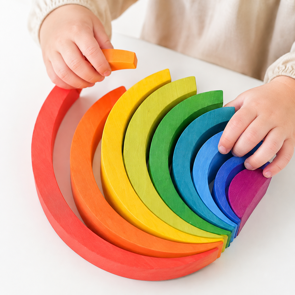 Montessori Rainbow Stacking Arches Montessori Nation