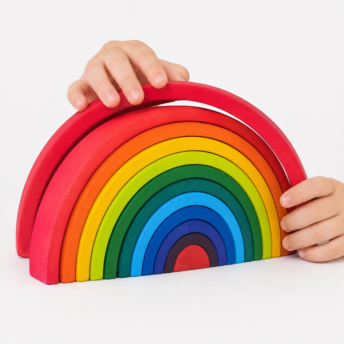 Montessori Rainbow Stacking Arches Montessori Nation