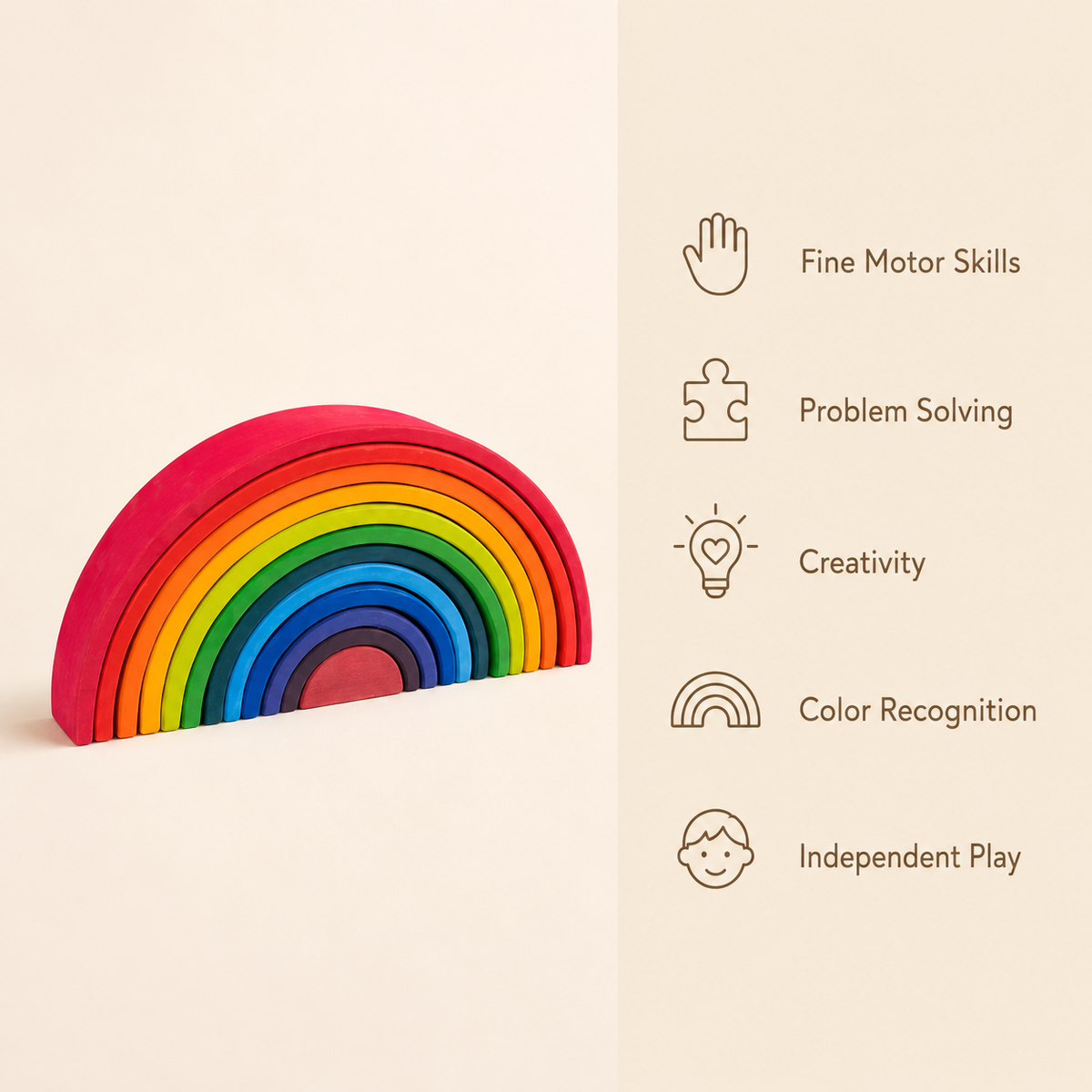 Montessori Rainbow Stacking Arches Montessori Nation