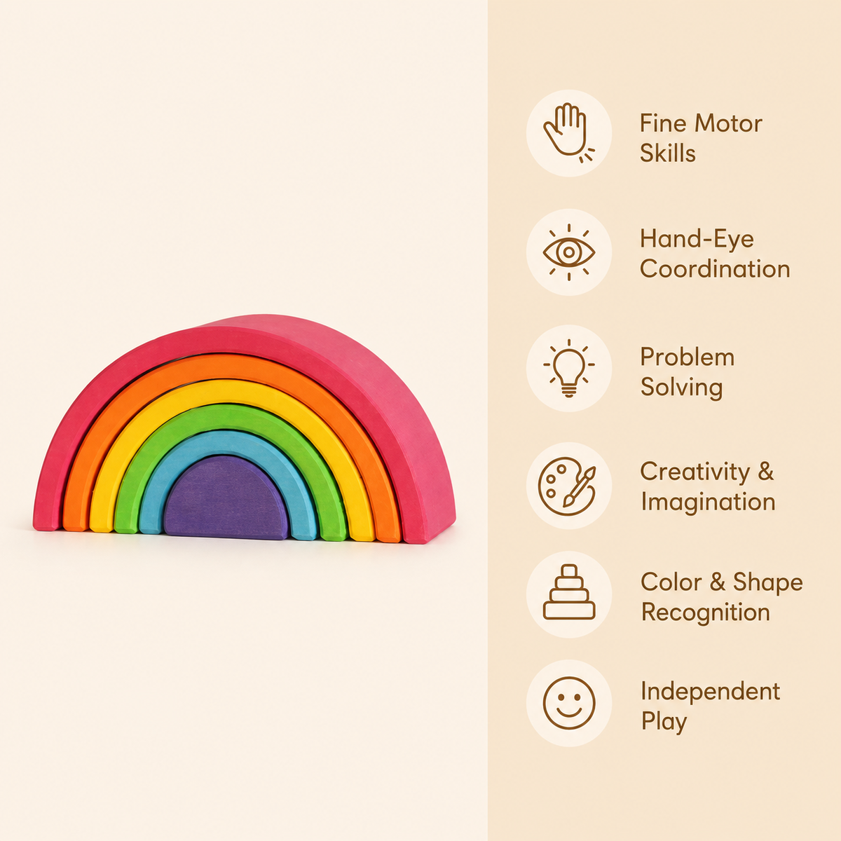 Montessori Rainbow Stacking Blocks Montessori Nation
