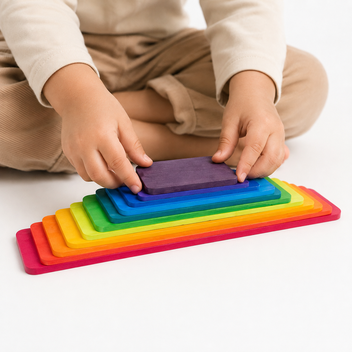 Montessori Rainbow Stacking Blocks Montessori Nation