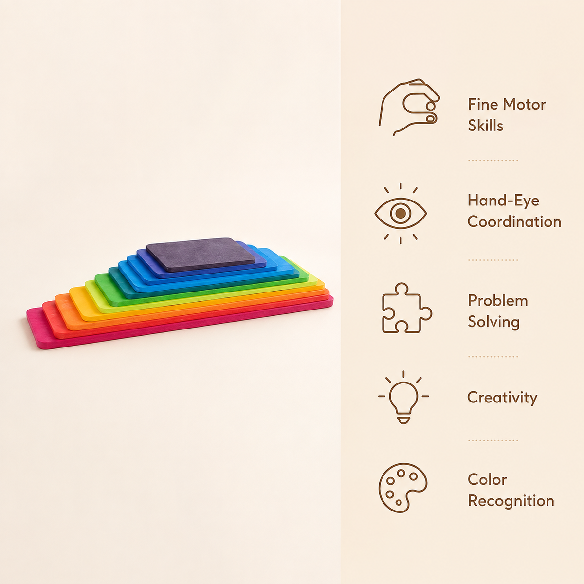 Montessori Rainbow Stacking Blocks Montessori Nation