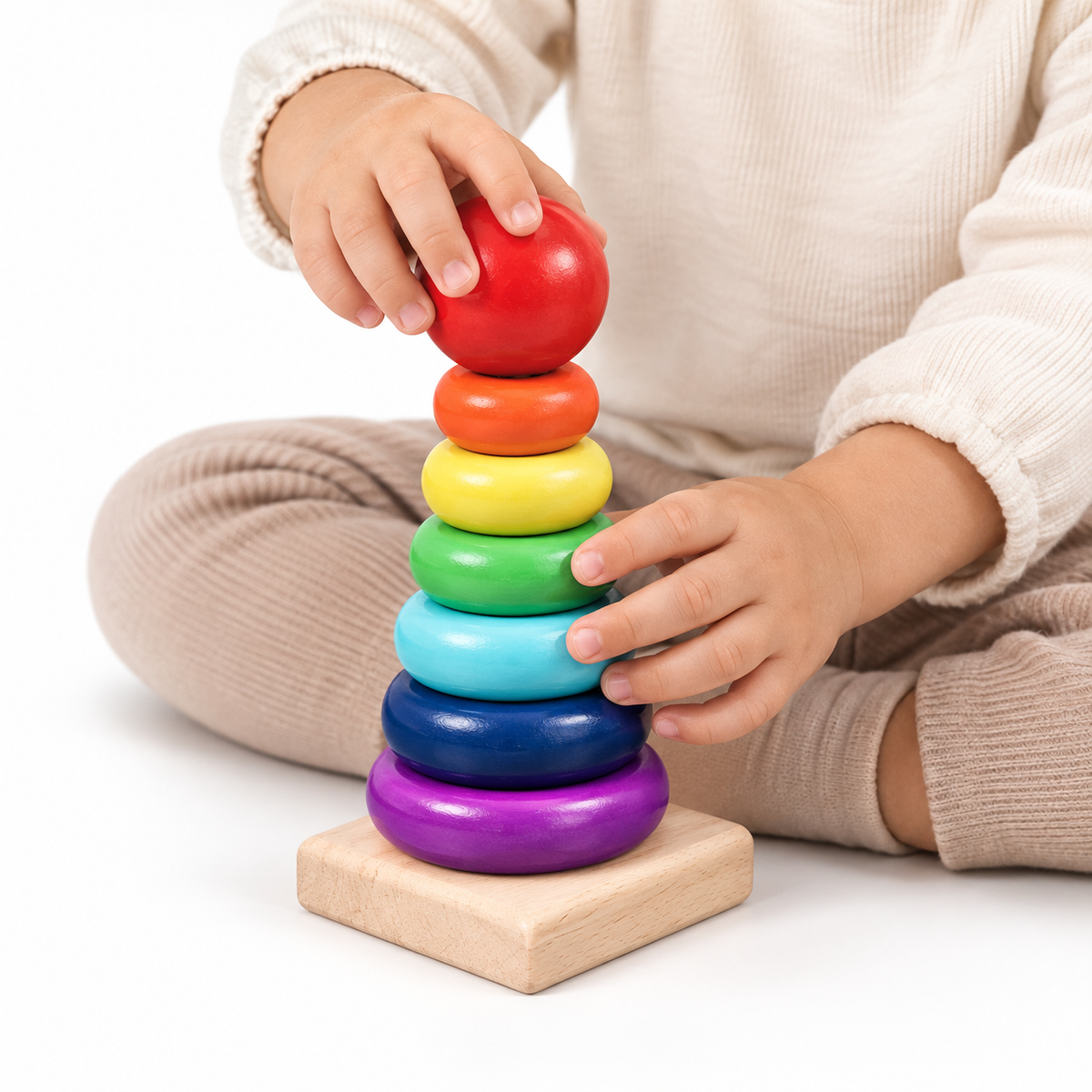 Montessori Rainbow Stacking Rings Montessori Nation