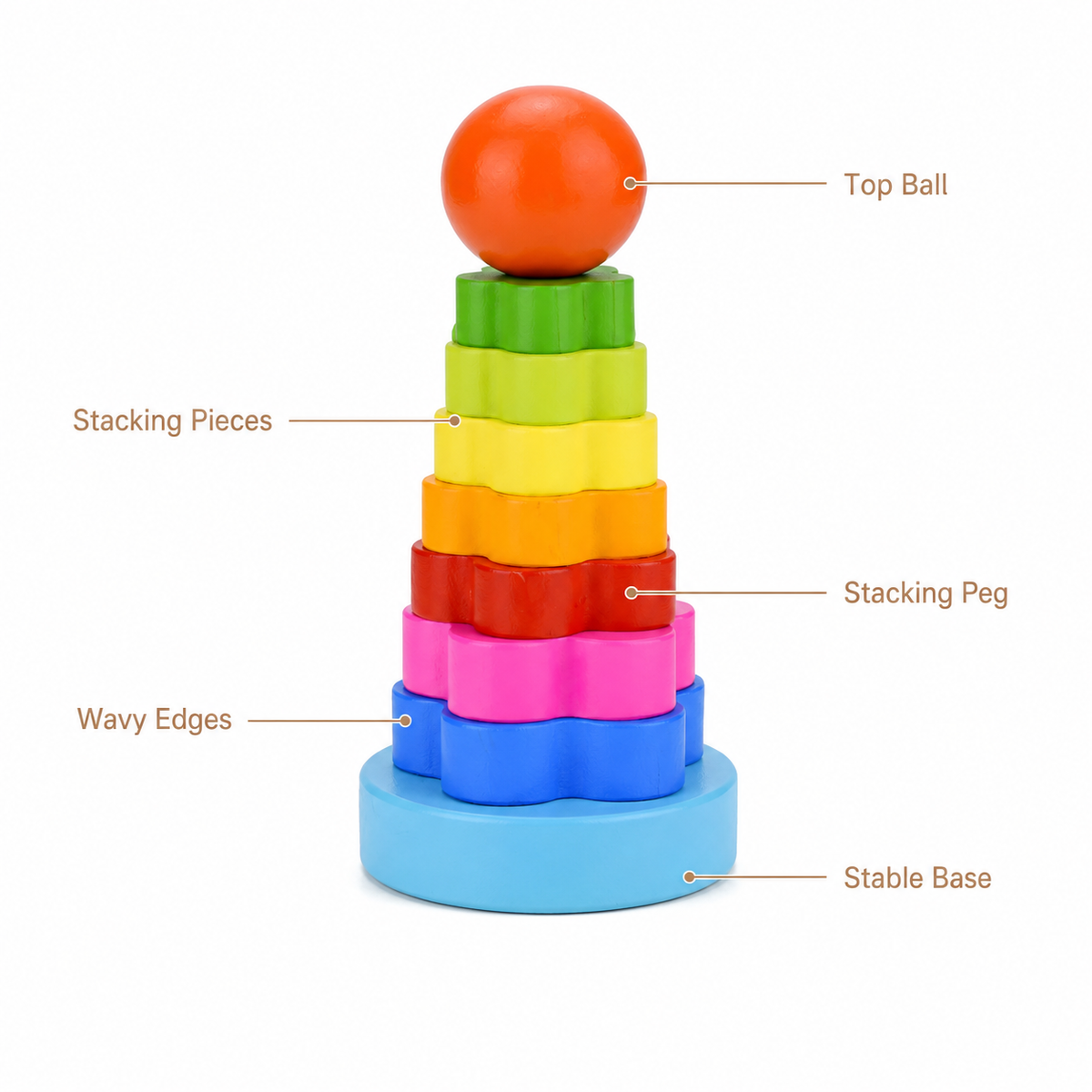 Montessori Rainbow Stacking Tower Montessori Nation