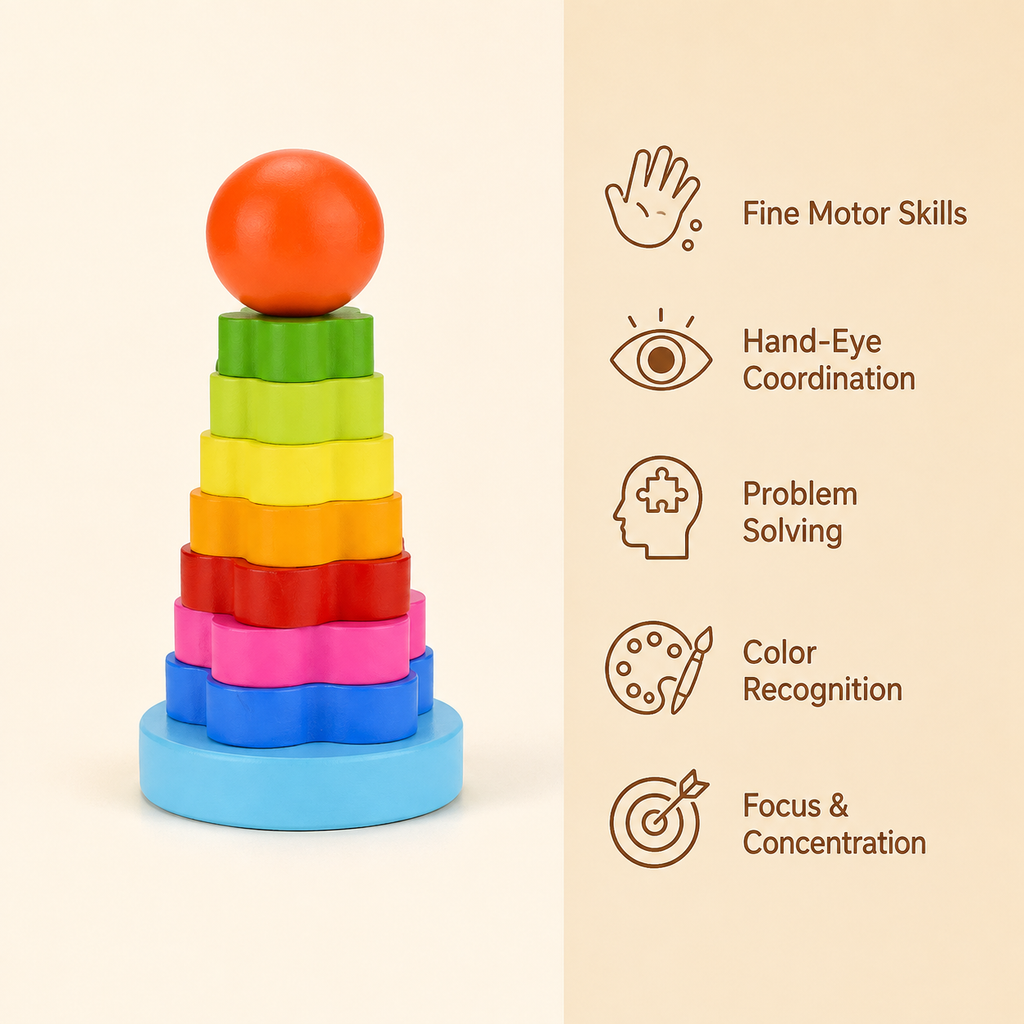 Montessori Rainbow Stacking Tower Montessori Nation