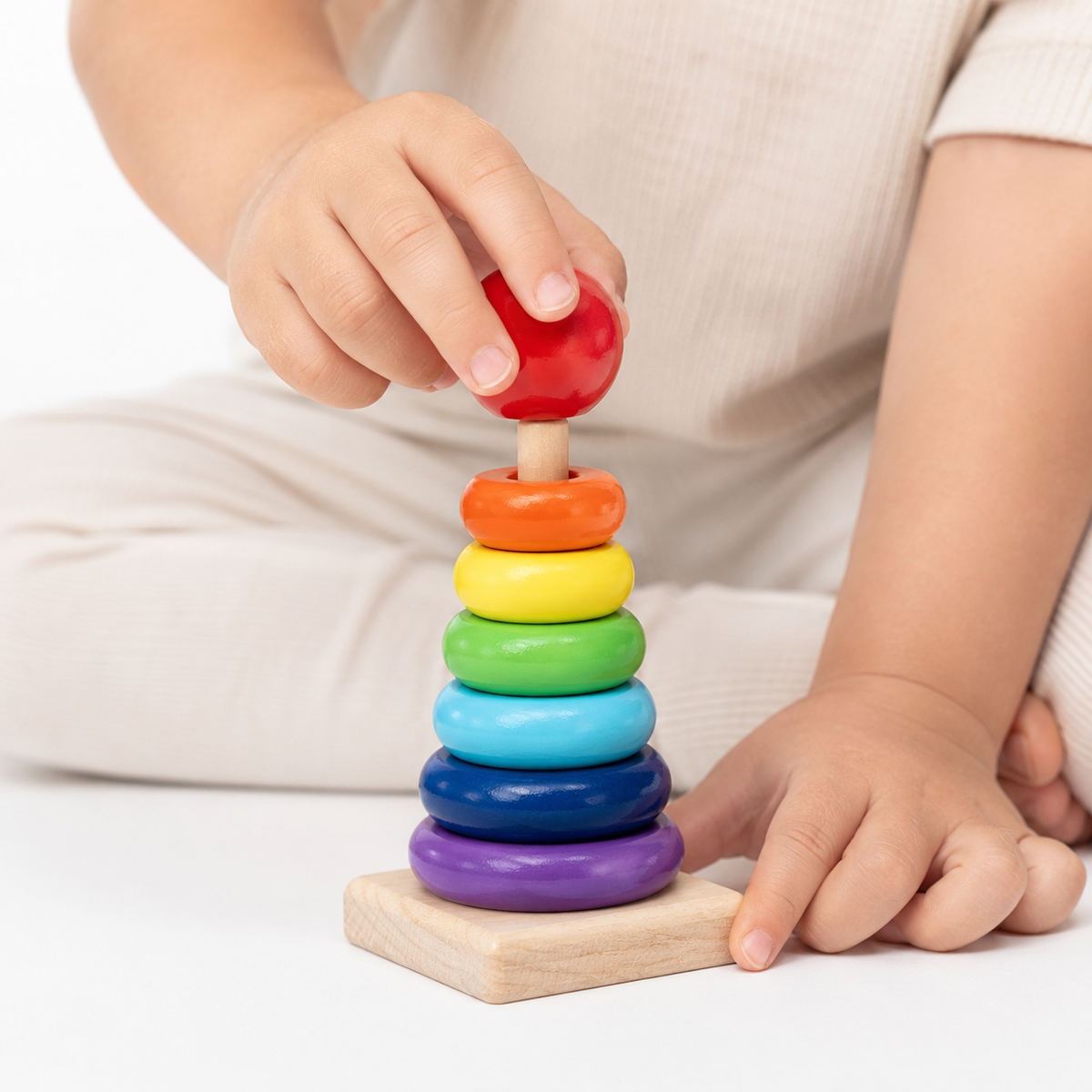 Montessori Rainbow Stacking Tower Montessori Nation