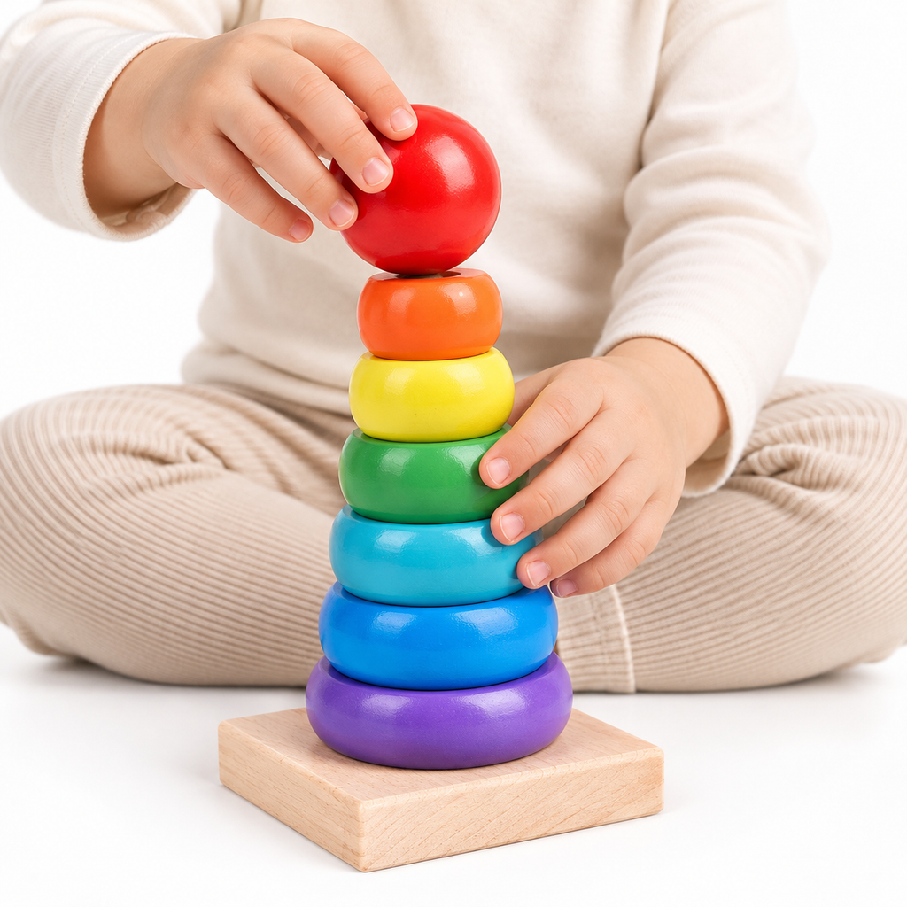 Montessori Rainbow Stacking Toy Montessori Nation