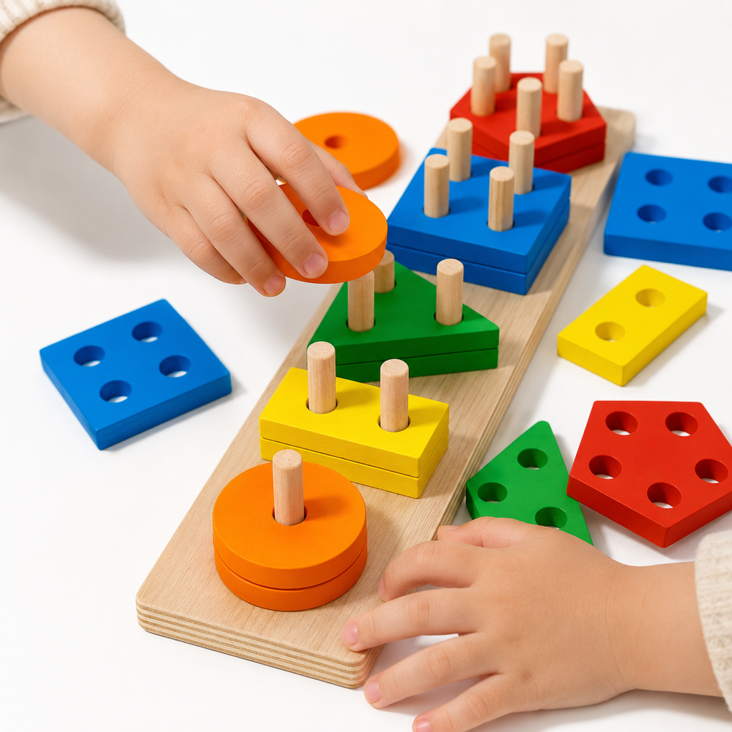 Montessori Shape Sorting Stacking Toy Montessori Nation