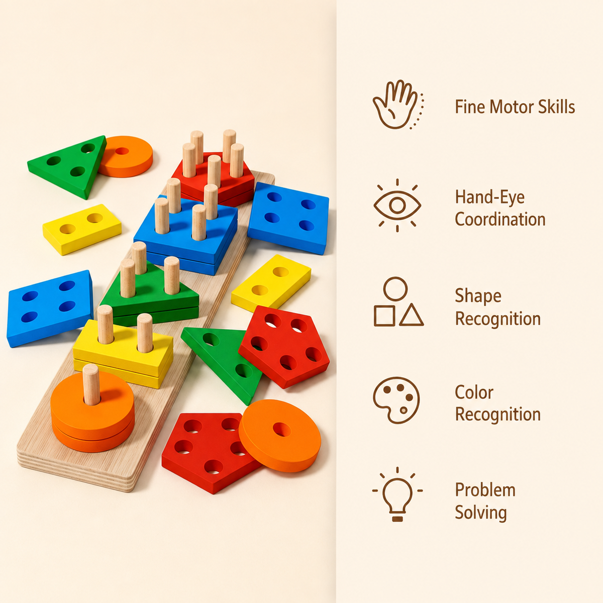Montessori Shape Sorting Stacking Toy Montessori Nation