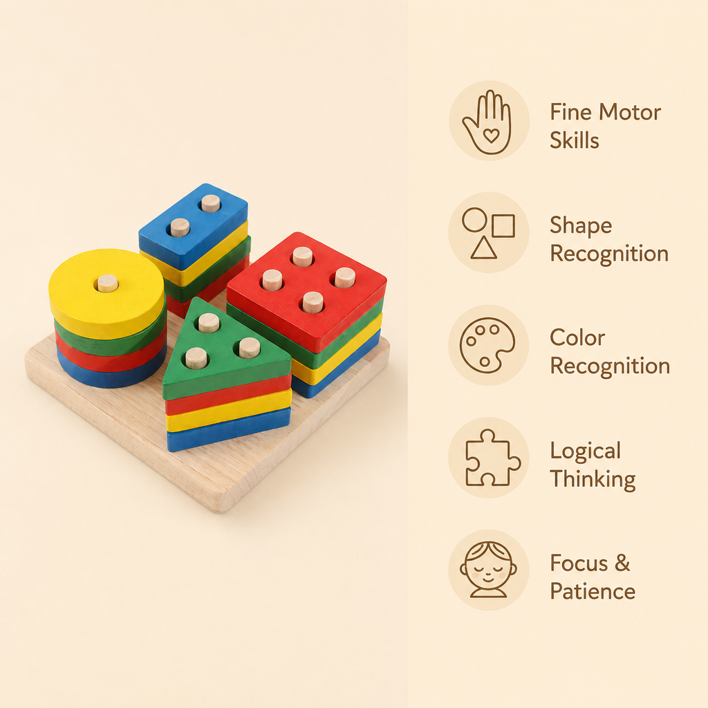 Montessori Shape Stacking Puzzle Montessori Nation