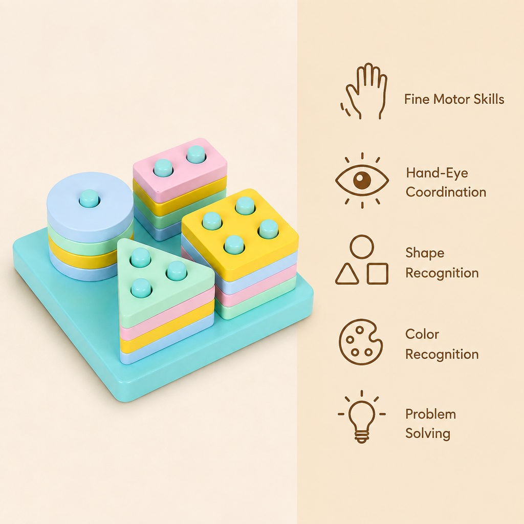 Montessori Shape Stacking Puzzle Montessori Nation