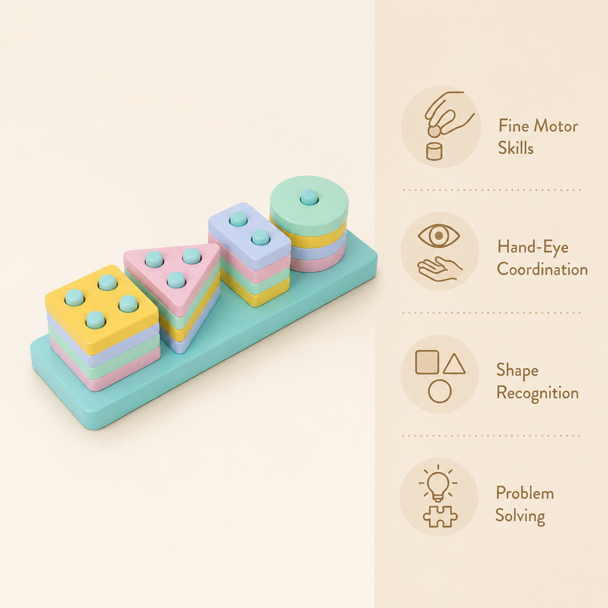 Montessori Shape Stacking Puzzle Montessori Nation