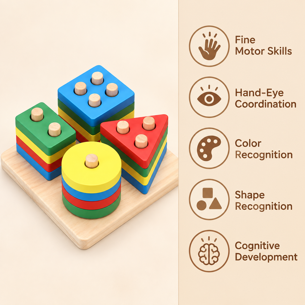 Montessori Shape Stacking Puzzle Montessori Nation