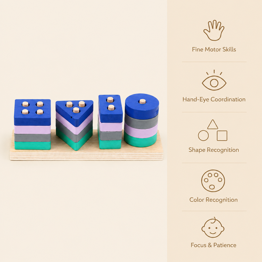 Montessori Shape Stacking Puzzle Montessori Nation