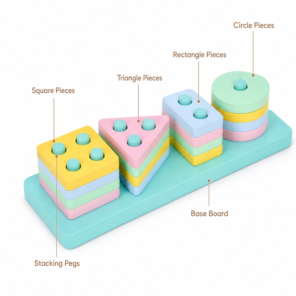 Montessori Shape Stacking Puzzle Montessori Nation