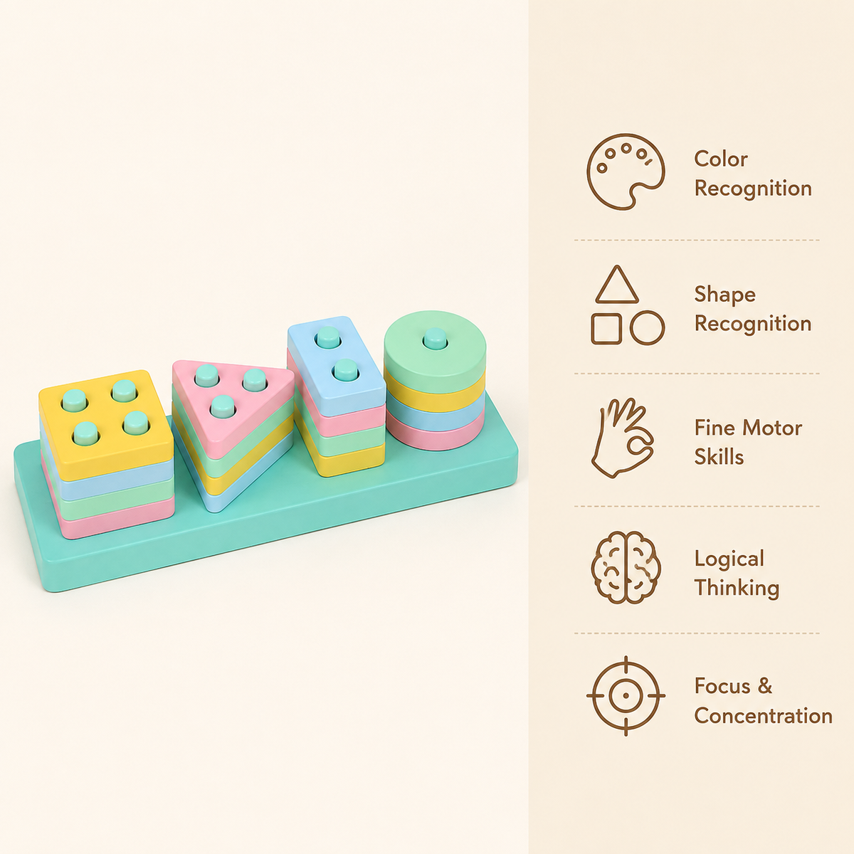 Montessori Shape Stacking Puzzle Montessori Nation