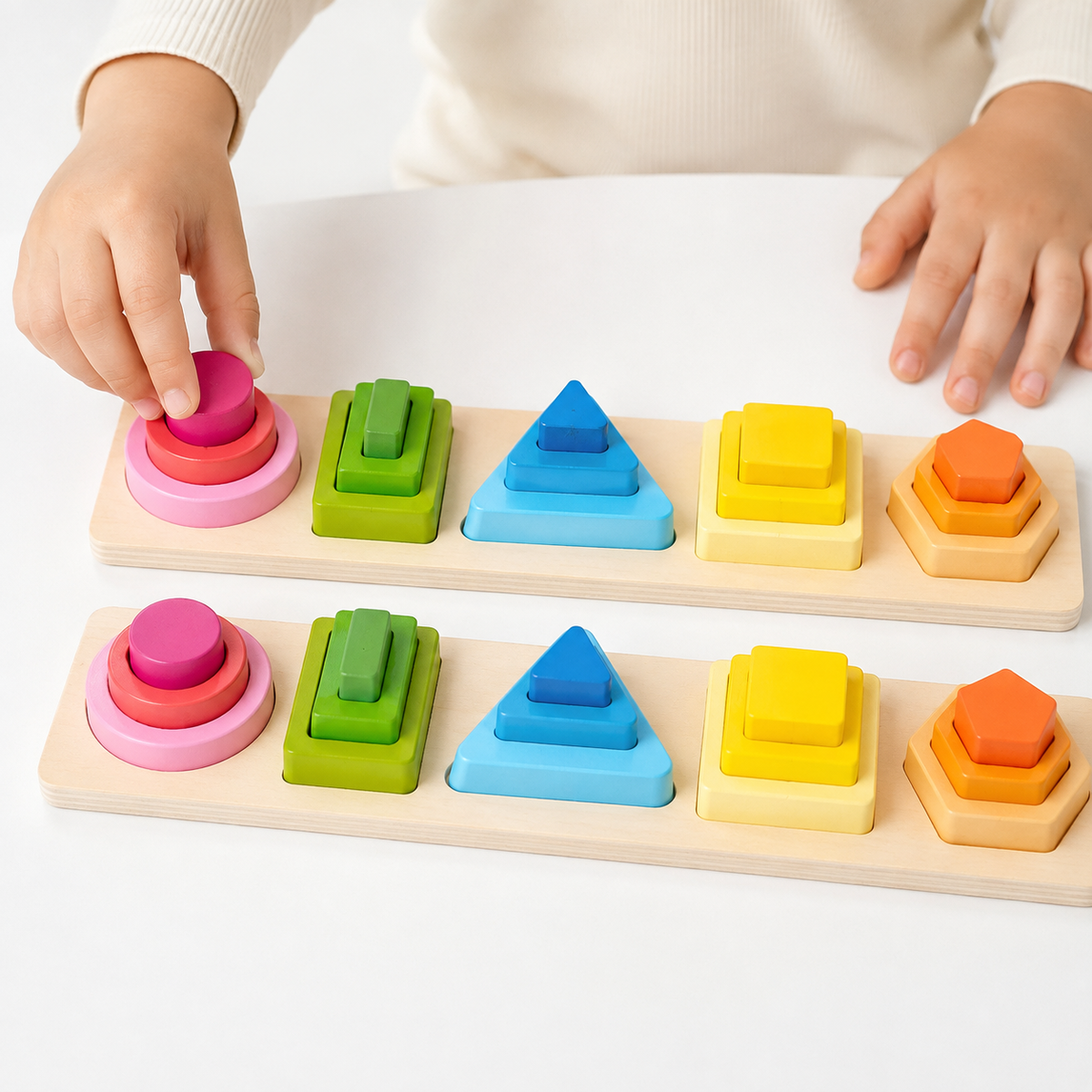 Montessori Shape Stacking Puzzle Set Montessori Nation