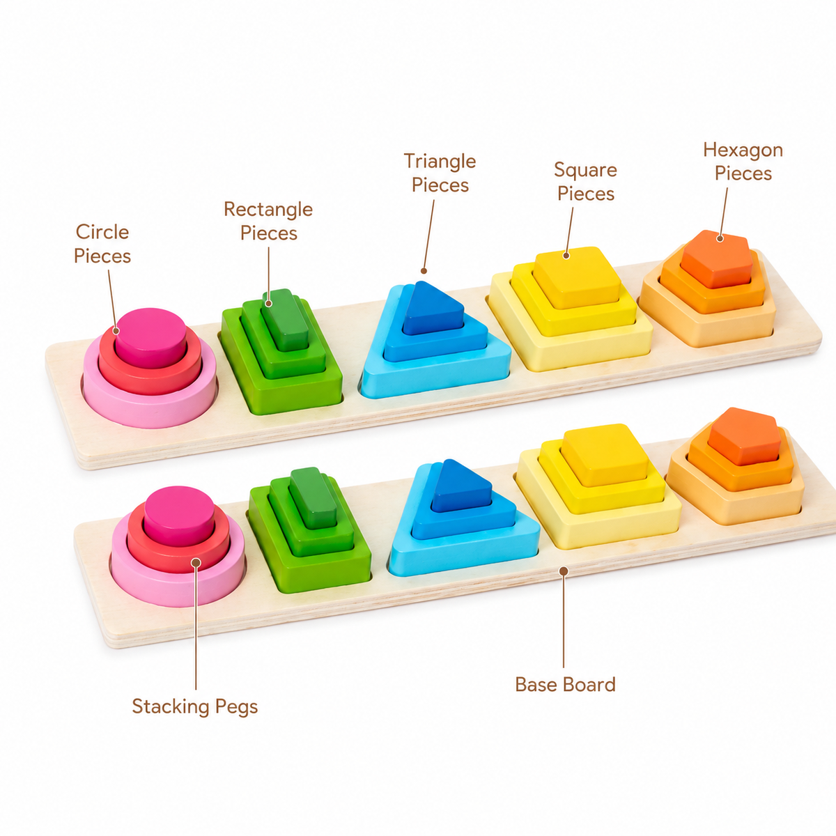 Montessori Shape Stacking Puzzle Set Montessori Nation