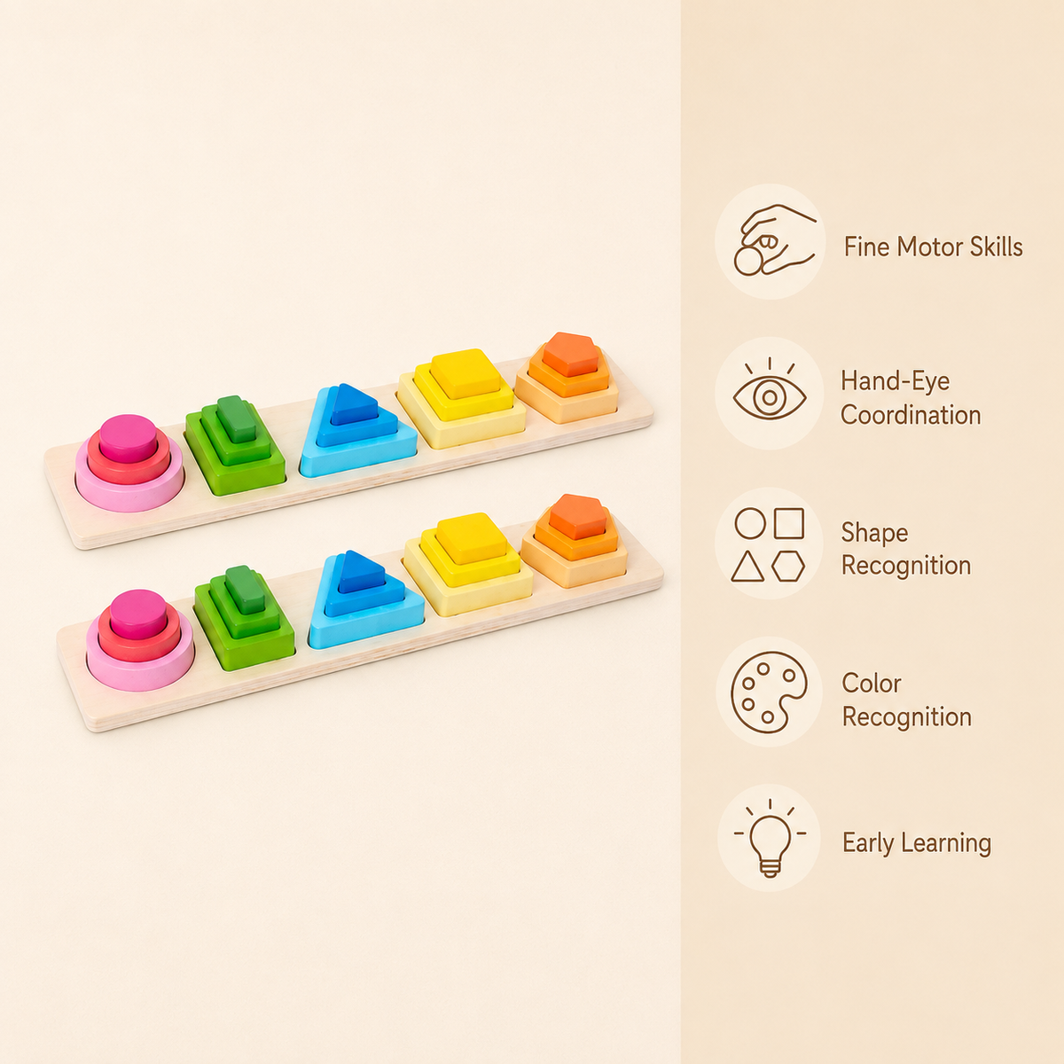 Montessori Shape Stacking Puzzle Set Montessori Nation