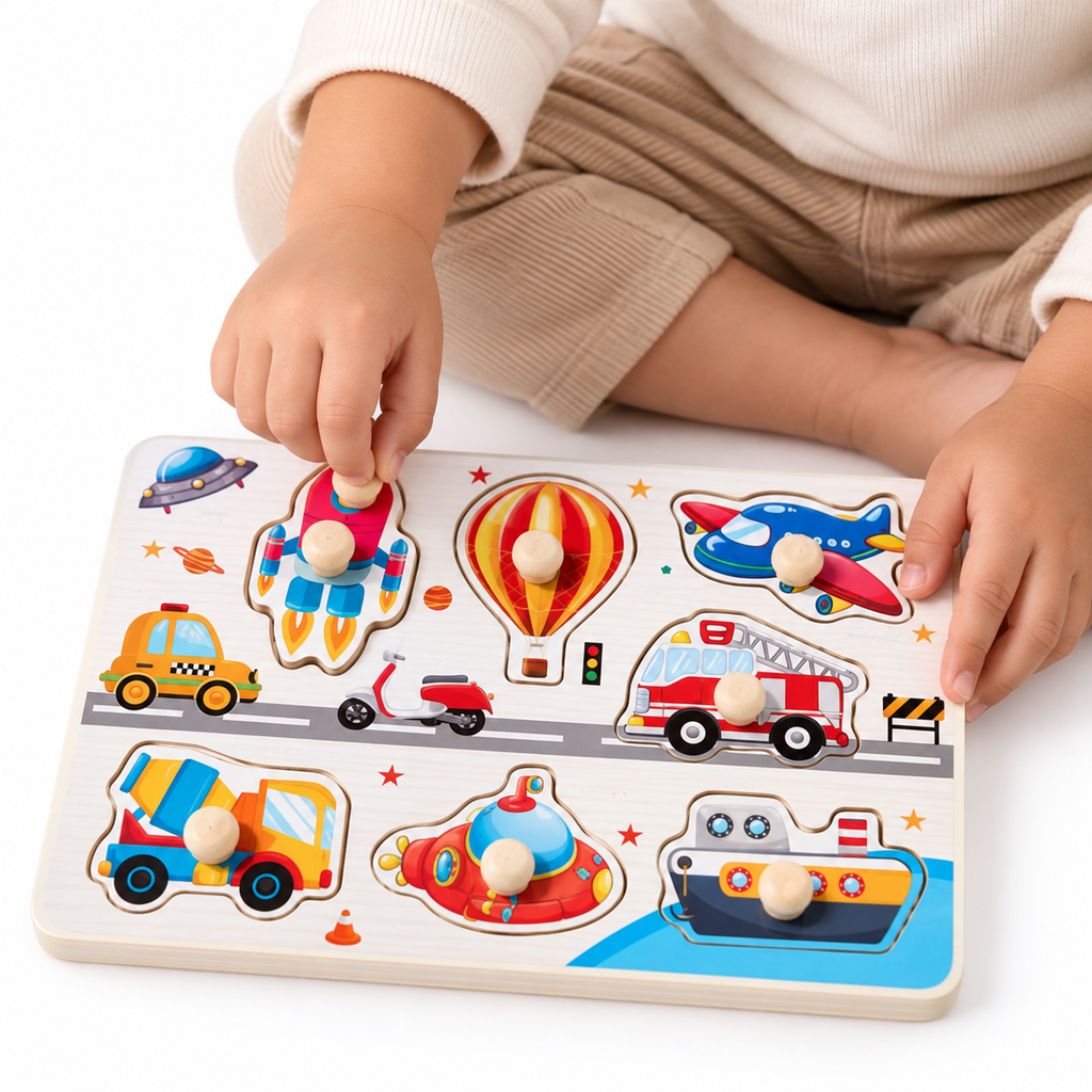 Montessori Vehicle Peg Puzzle Montessori Nation