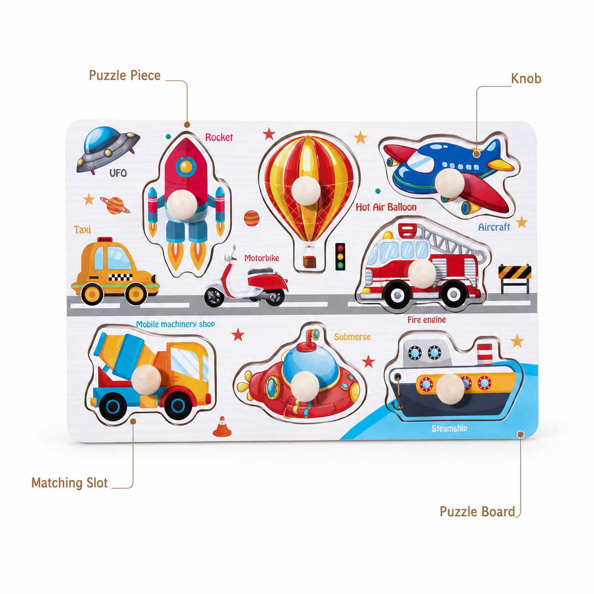 Montessori Vehicle Peg Puzzle Montessori Nation