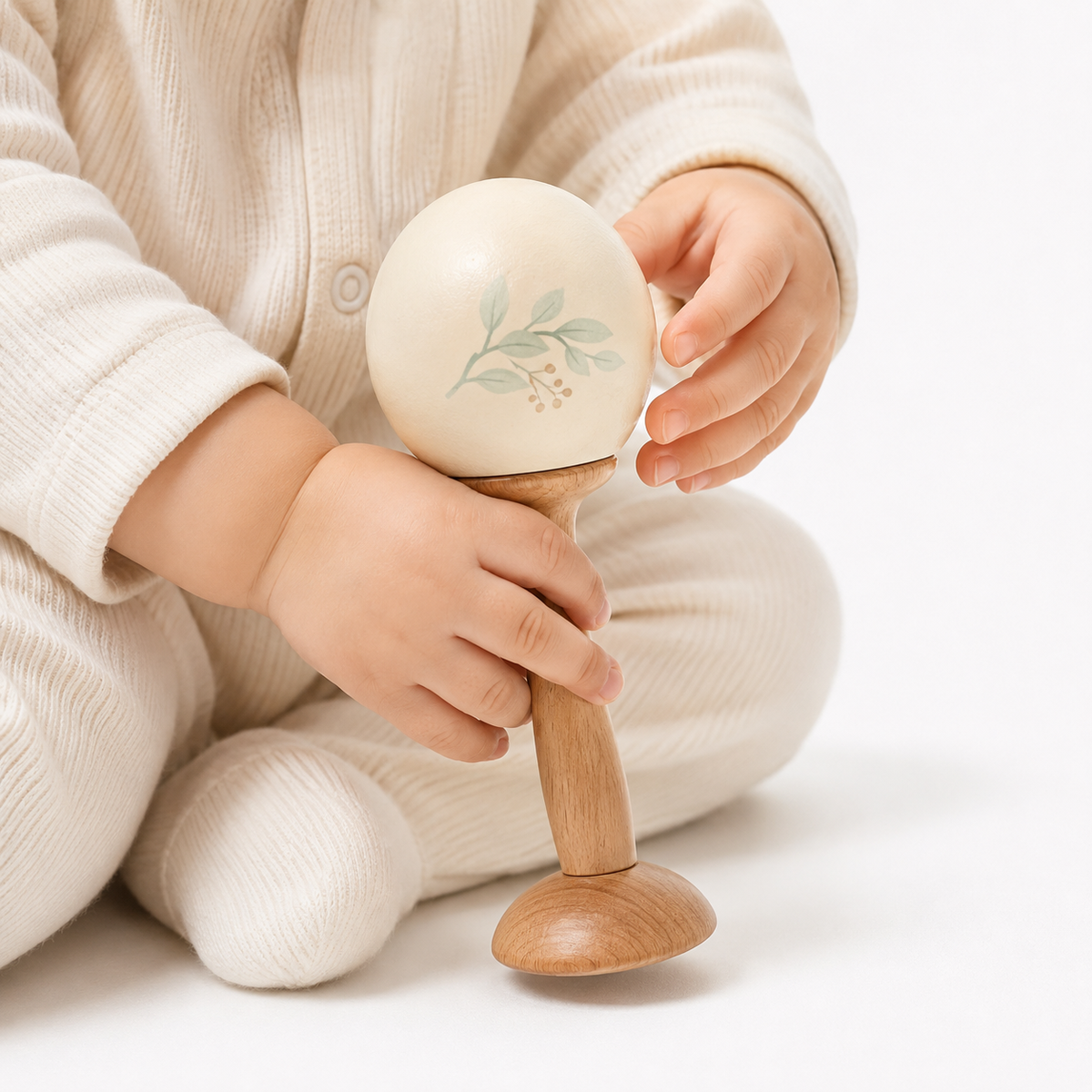Montessori Wooden Baby Rattle Montessori Nation